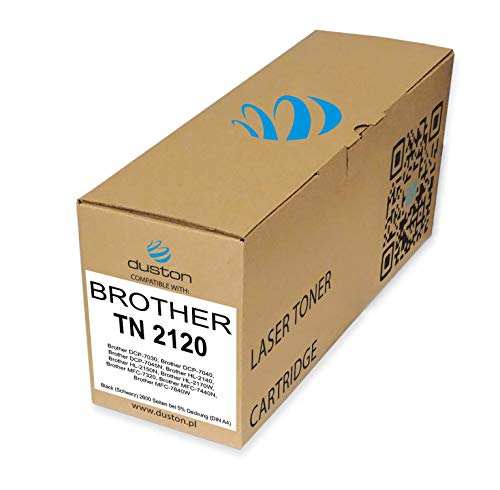 duston TN2120, TN-2120 Negro Toner Compatible con Brother DCP-7030 7040 7045 HL-2140 2150 2170 MFC-7320 7440 7840