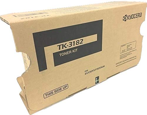 Kyocera 1T02T70US0 Model TK-3182 Black Toner Cartridge For use with Kyocera ECOSYS M3655idn and P3055dn Laser Printers, Up to 21000 Pages at 5% Coverage