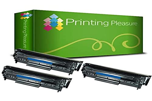 Printing Pleasure 3 Compatibles Q2612A 12A Cartuchos de tóner para HP Laserjet 1010 1012 1015 1018 1020 1022 1022N 1022NW 3010 3015 3020 3030 3050 3052 3055 M1005 M1319F MFP - Negro, Alta Capacidad