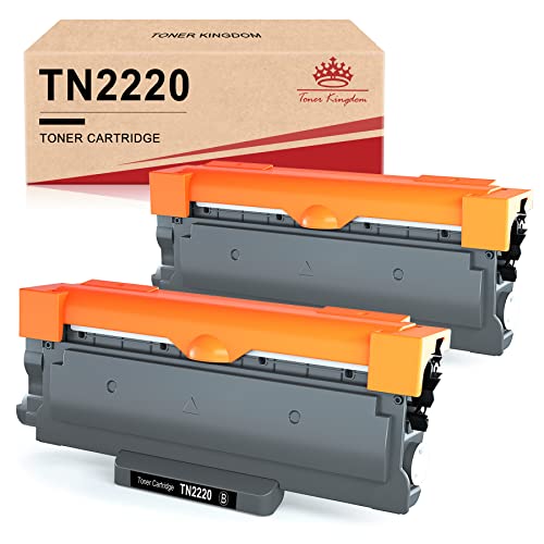 Toner Kingdom TN2220 Cartucho de Tóner Compatible para Brother TN2220 TN2210 para Brother DCP-7055 MFC-7360N HL-2130 DCP-7055W MFC-7460DN HL-2135W DCP-7065DN DCP-7060D HL-2250DN MFC-7860DW (2-Pack)