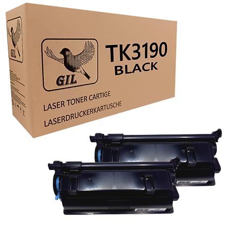 GIL 2X TK3190 Toner Compatible para Kyocera Ecosys M3655idn Kyocera Ecosys M3660idn Kyocera Ecosys M3860idn Kyocera Ecosys P3055dn Kyocera Ecosys P3060dn Kyocera Ecosys P3155dn