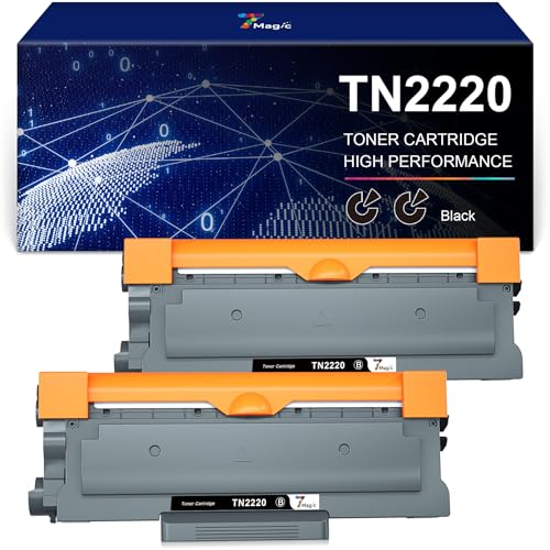 7Magic TN2220 Compatible Cartucho de Tóner para Usar en Lugar de Brother TN2220 TN2010 para MFC-7360N MFC-7460DN DCP-7055 DCP-7060D DCP-7065DN HL-2240 HL-2130 HL-2135W HL-2240 HL-2250DN (2 Negro)