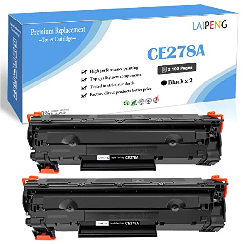 LAIPENG Compatible Cartucho de Tóner CE278A 78A hasta 2100 Páginas para HP Laserjet M1536DNF M1536 MFP P1560 P1566 P1600 P1606 P1606DN Impresoras (Negro x 2)