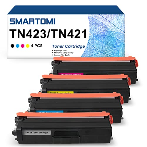 SMARTOMI TN423 TN421 Cartuchos de Tóner Compatibles para Brother TN-423 TN-421 Cartuchos de Tóner para Brother HL-L8260CDW HL-L8360CDW DCP-L8410CDN DCP-L8410CDW MFC-L8690CDW MFC-L8900CDW(4 Paquete)