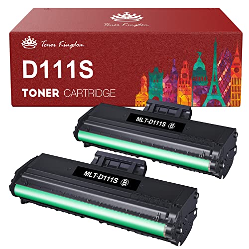 Toner Kingdom MLT-D111S Toner Compatible para Samsung MLT-D111S 111S MLT-D111L para Toner Samsung Xpress M2026 M2027 M2026W M2070W M2022 M2022W M2020 M2020W M2070F M2070FW (Negro, 2 Paquetes)
