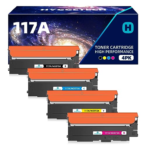 Hyggetech 117A Cartuchos de Toner compatibles HP 117A Toner para HP Color Laser 150nw MFP 179fnw 150a 178nwg 179fwg (W2070A W2071A W2072A W2073A)