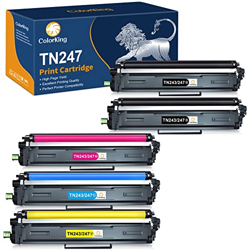 ColorKing TN247 Toner Compatible para Brother TN243CMYK TN243 Repuesto Toner Brother DCP-L3550CDW DCP L3550CDW MFC-L3750CDW MFC-L3770CW DCP-L3510CDW HL-L3210CW HL-L3230CDW HL-L3270CDW (Paquete de 5)