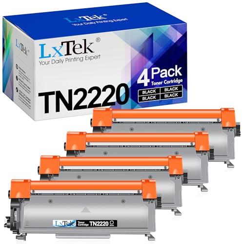 LxTek Tóner TN2220 TN2210 Compatible para Brother TN 2220 para Brother MFC-7360N MFC-7460DN MFC-7860DW FAX-2840 FAX-2940 HL-2130 HL-2240 HL-2250DN HL-2135W DCP-7055 DCP-7055W DCP-7065DN (4 Negro)