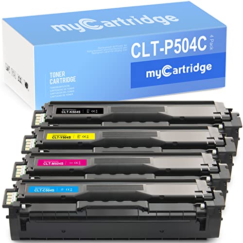 myCartridge Compatible con Cartuchos de Toner Samsung CLT-P504C CLT-K504S para Samsung Xpress C1860FW C1810W CLX-4195FN CLX-4195FW CLX-4195N CLP-415N CLP-415NW (Negro, Cian, Magenta, Amarillo)