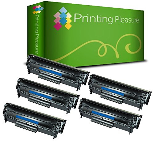 Printing Pleasure 3 Compatibles Q2612A FX-10 703 Cartuchos de tóner para HP Laserjet 1010 1012 1015 1018 1020 1022 3010 3015 3020 3030 3050 Canon LBP2900 LBP3000 MF4120 MF4140 - Negro, Alta Capacidad